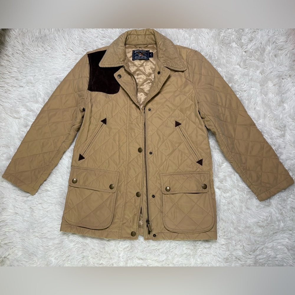 American Living Quilted Leather Detailing corduroy, neckline, Zip Jacket Size M - Picture 1 of 10
